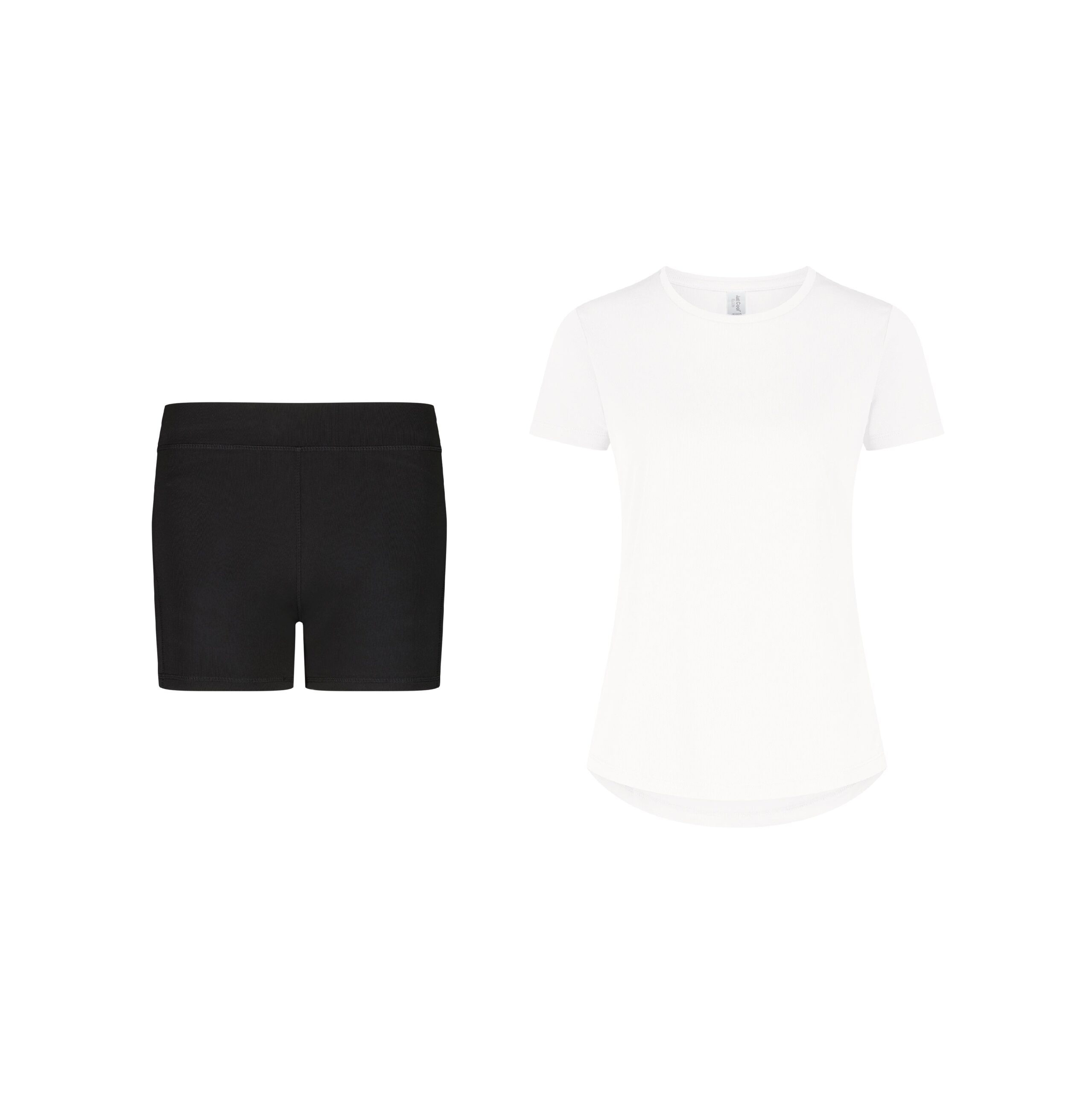 Cavente Women’s Black Sports Legging Shorts & T-Shirt Set – Gym and Training Outfit